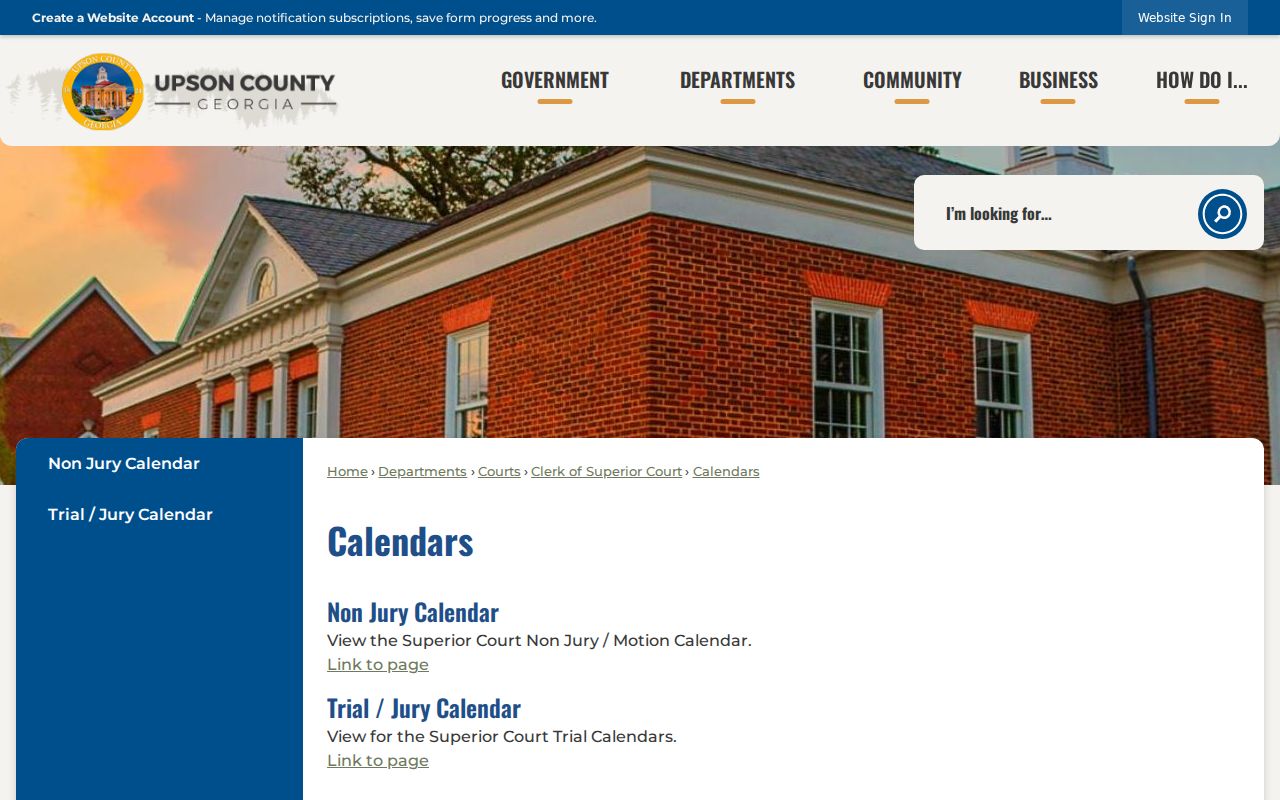 Upson County court schedule calendar hub