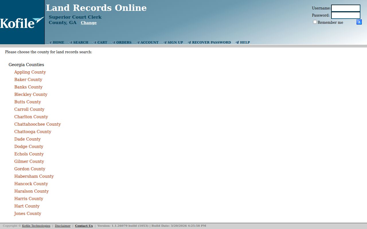 Upson County court records Kofile real-estate search