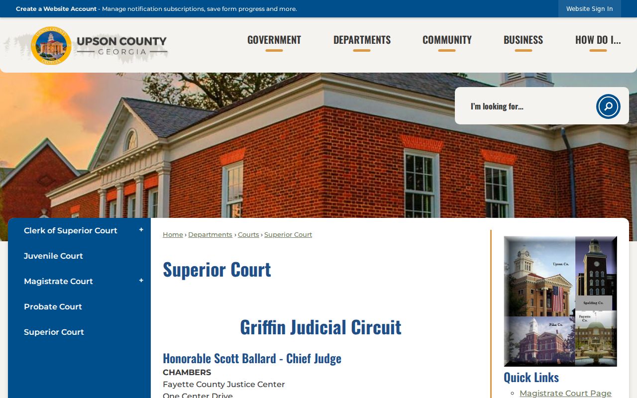 Upson County criminal docket Superior Court information