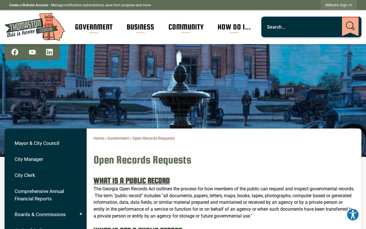 Thomaston court records open records request route